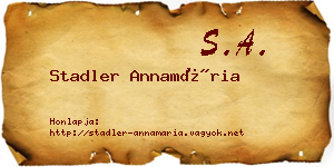 Stadler Annamária névjegykártya